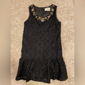 JOA Black Lace Dress Size XS Formal, Bejeweled Neckline, New